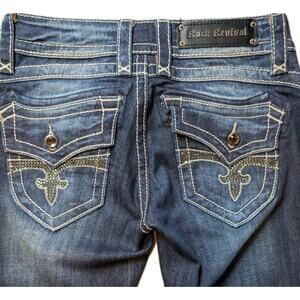 Rock Revival Scarlett Wide Leg Jeans Size 28L (29x34) NWOT Y2K Boot flap pocket